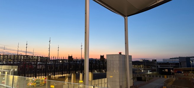 A sunset taken from Terminal 2 at Heathrow