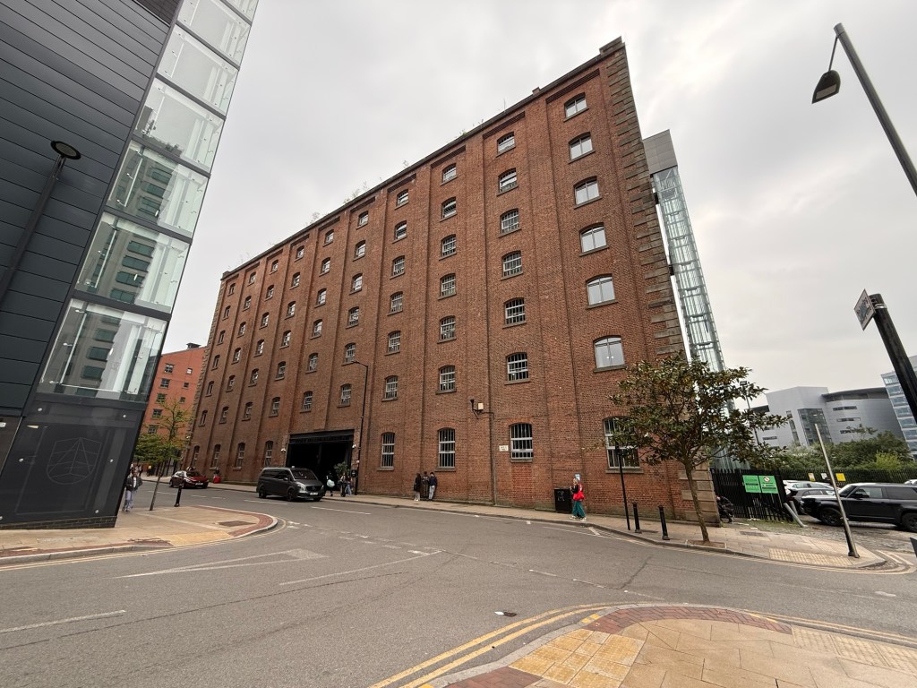 An extremely large brick building