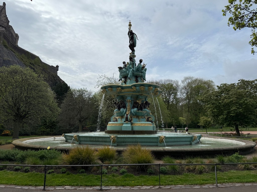 A garden fountain