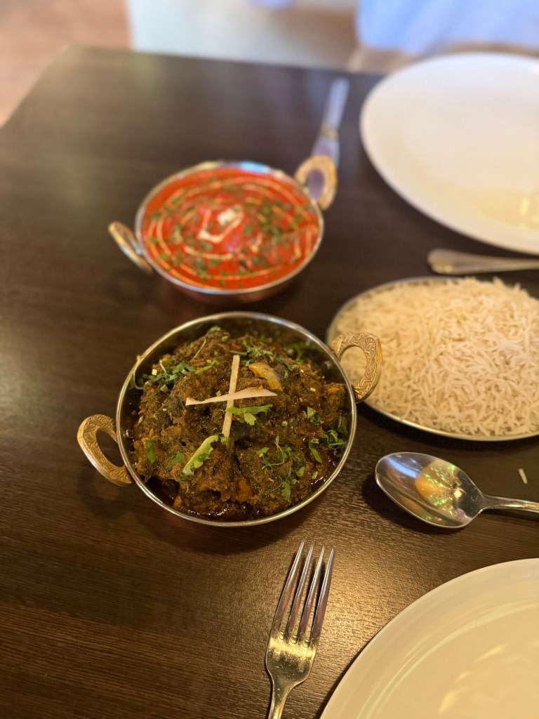 Delicious Indian curries and a side of rice