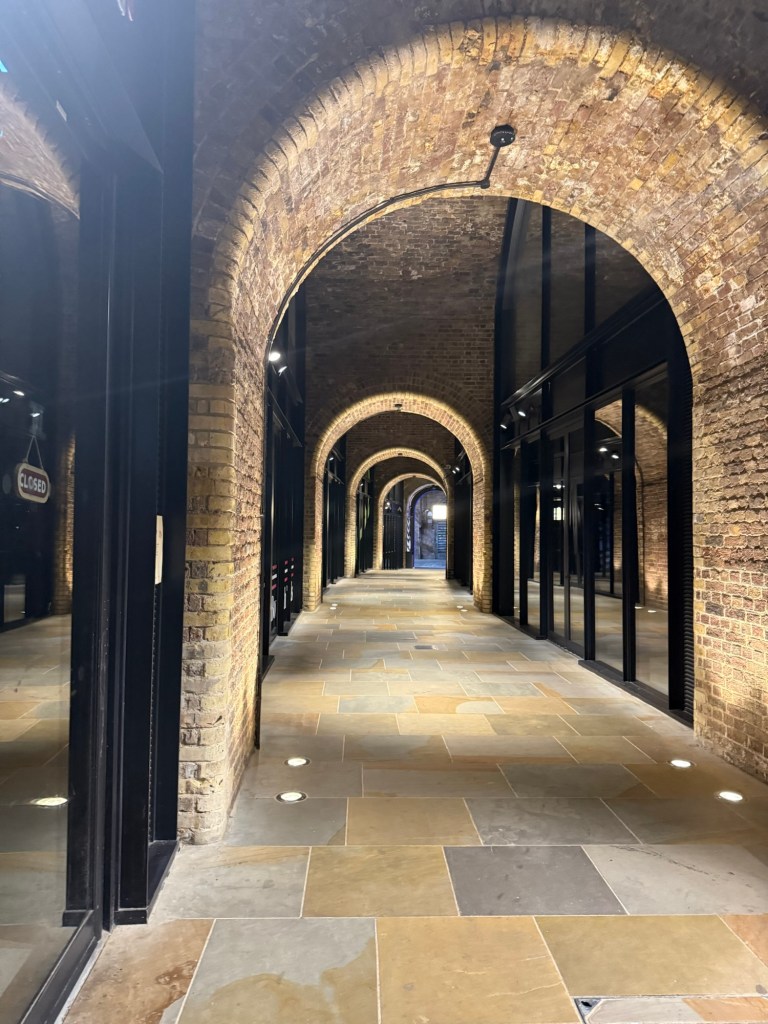 A brick arched tunnel