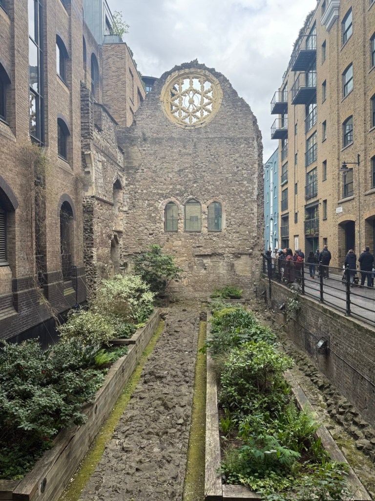 The restored courtyard of the ruined Winchester Palace
